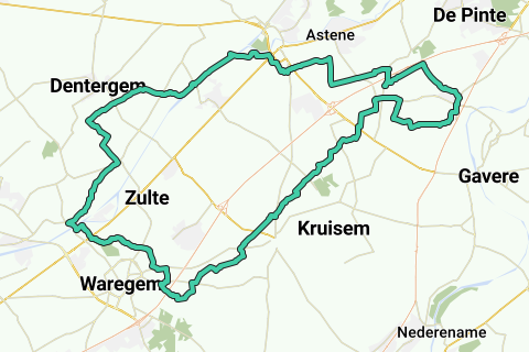 Eke Dentergem Recreatieve Fietsroute Routeyou