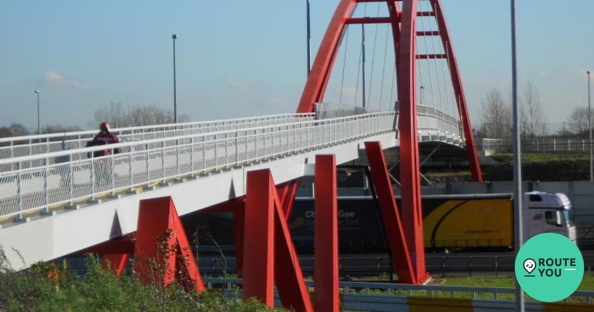 Noordoostzicht Op De Grootste Fietsbrug Van Vlaanderen Landmark