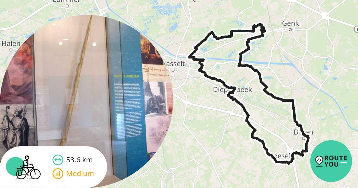 W54km Genk Hoeselt Genk Recreatieve Fietsroute RouteYou