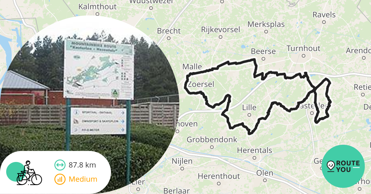 Oostmalle Kasterlee 70 Km 87 Km Recreatieve Fietsroute RouteYou