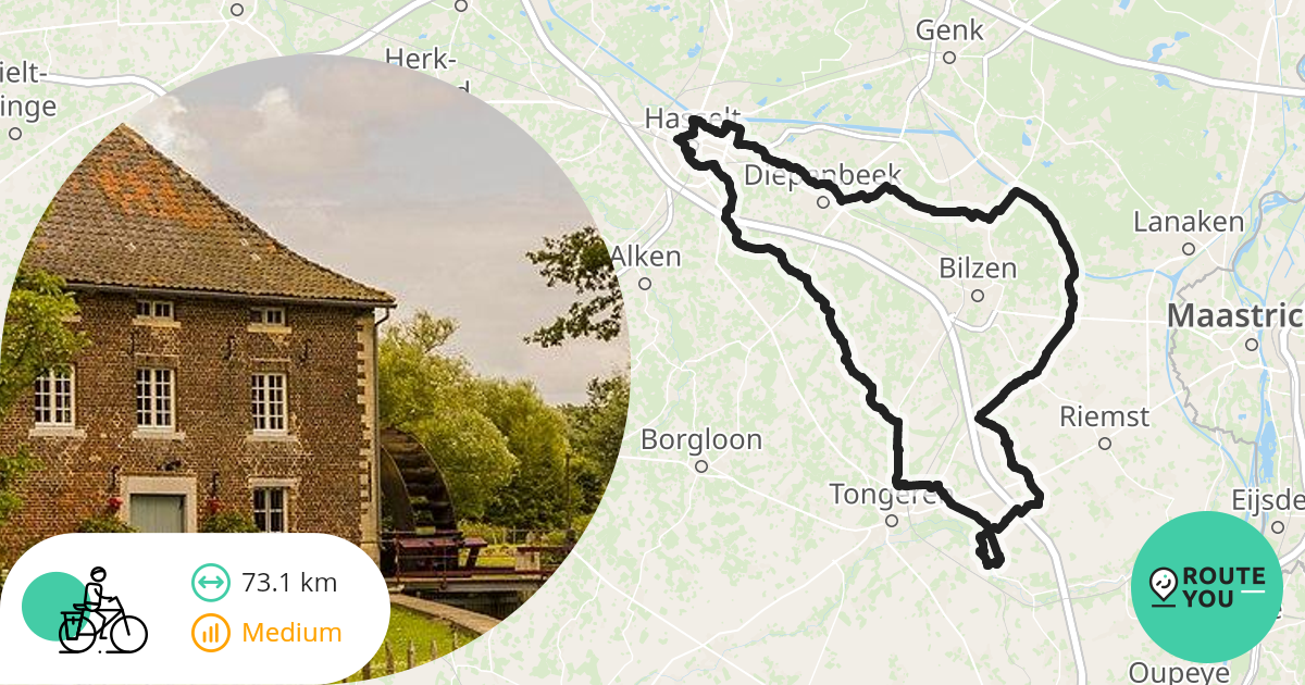 Tongeren Hasselt Recreatieve Fietsroute Routeyou