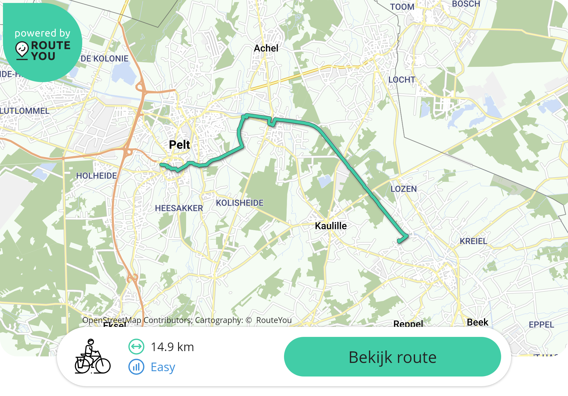 Fietsroute Limburg / Bocholt regio