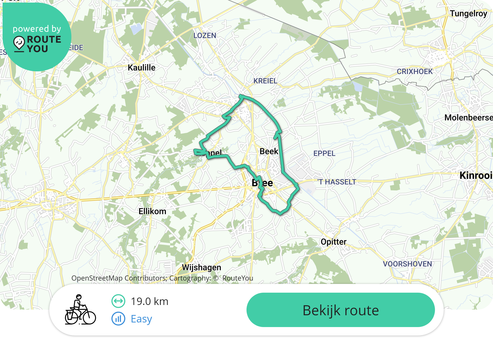 Bocholt Bree Beek fietsroute