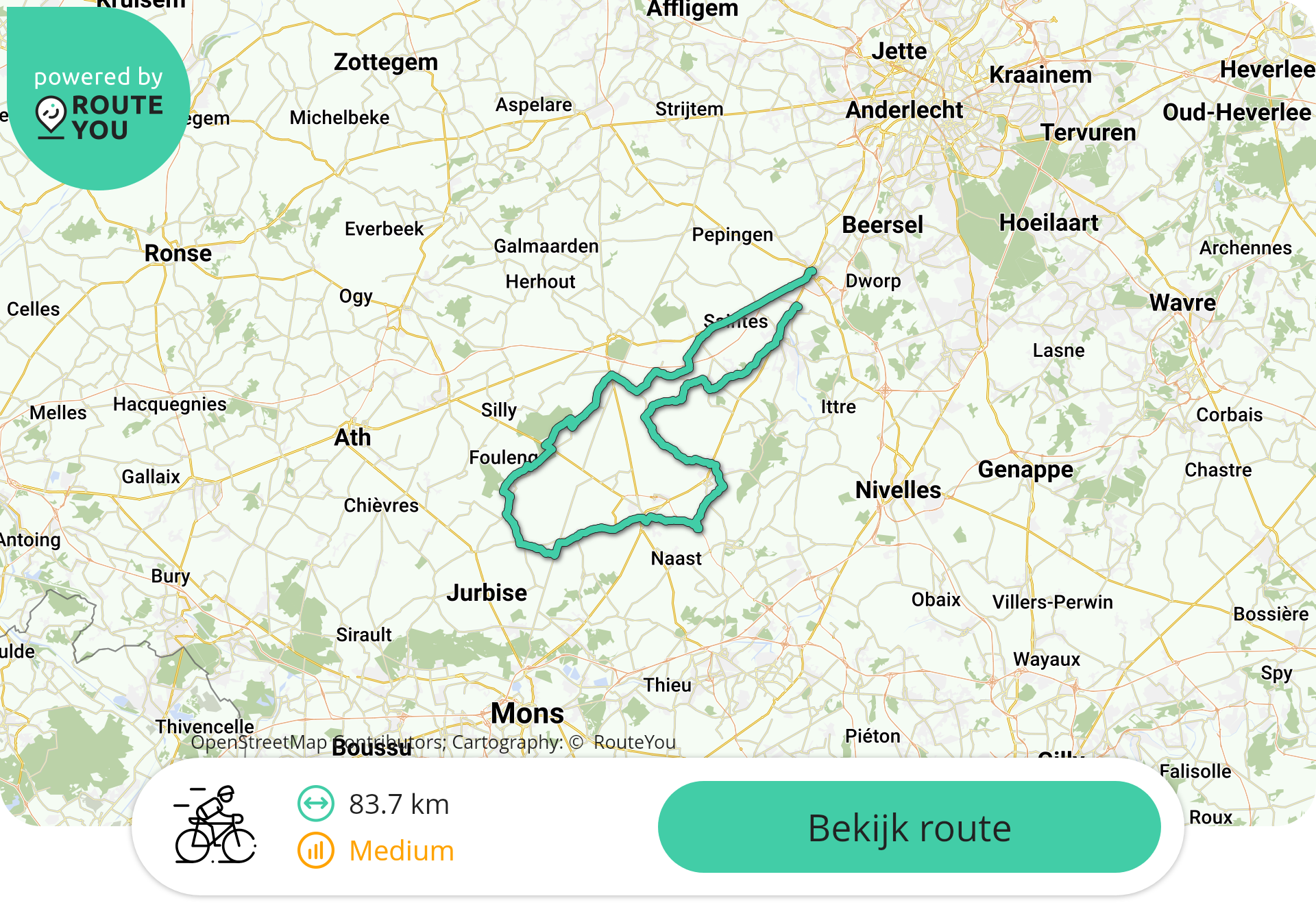 83.7 km Halle - Lens - Lembeek . -