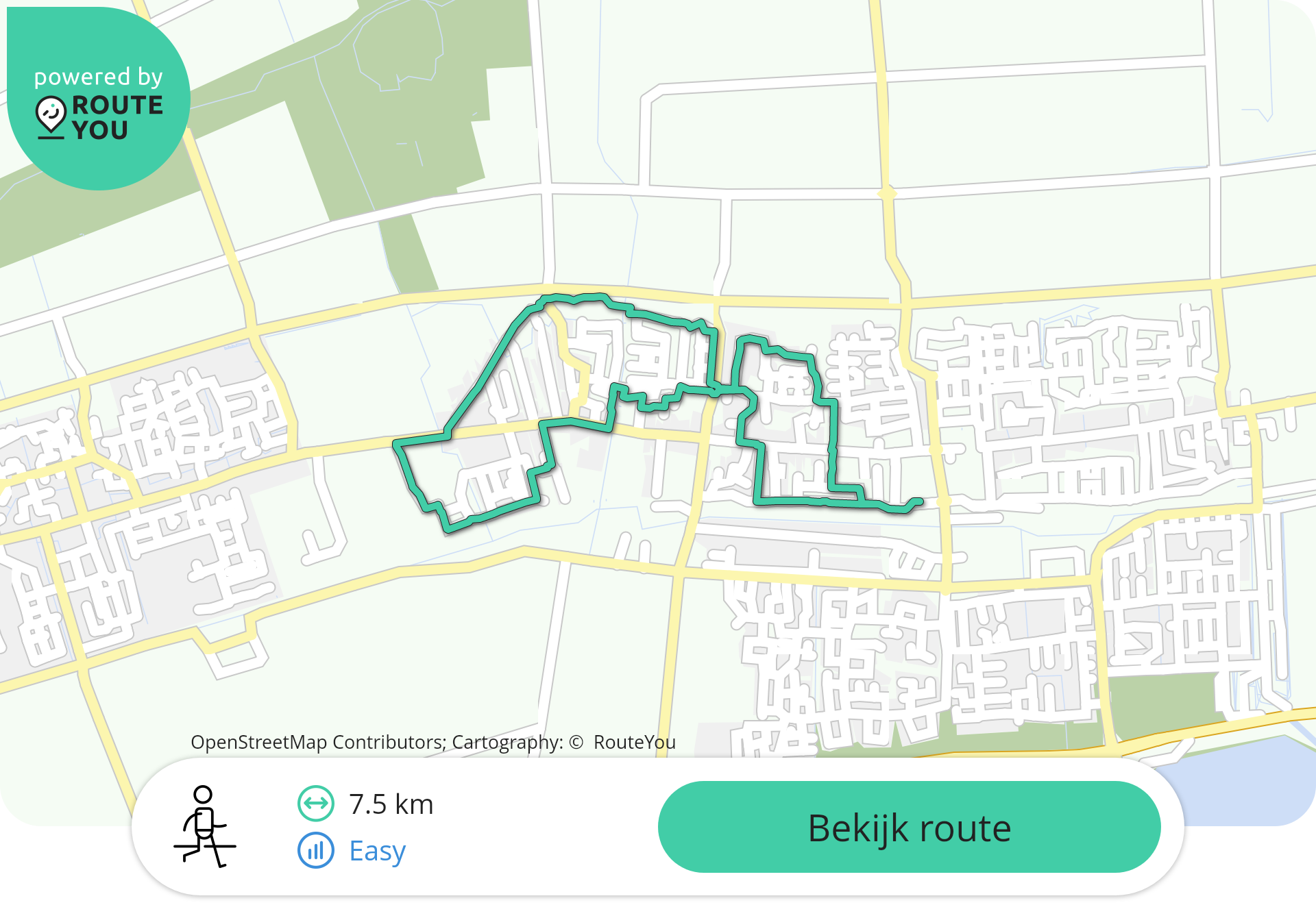 7,5 km route dinsdag 26 mei 2026