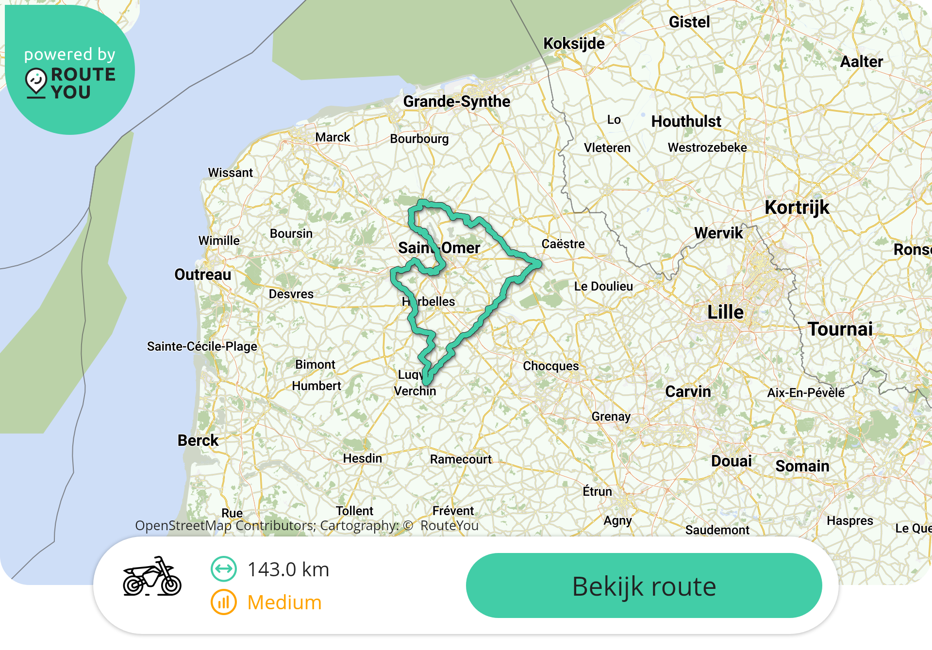 Route: halve dag touren in Frans-Vlaanderen
