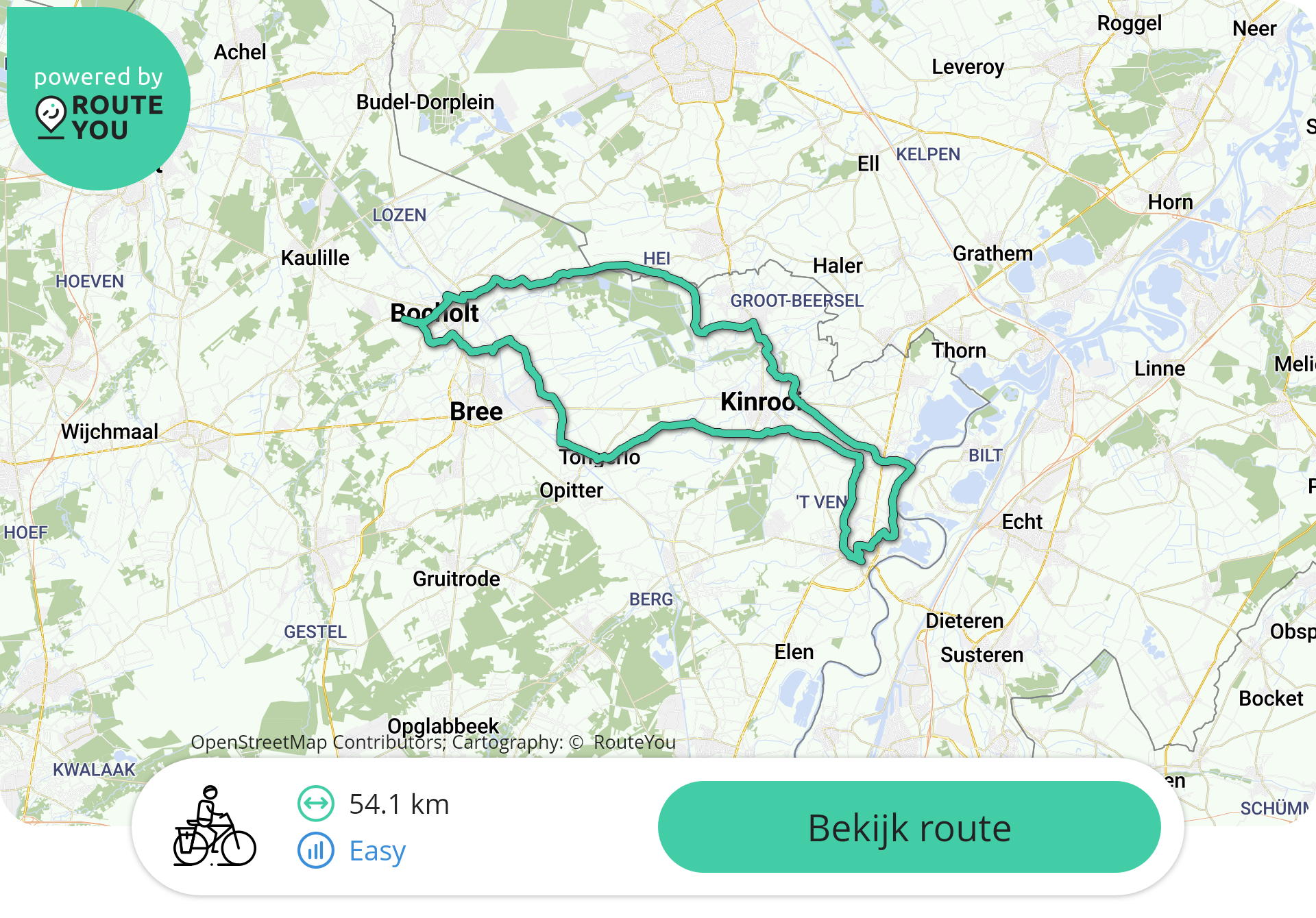 Bocholt Maaseik Bocholt fietsroute