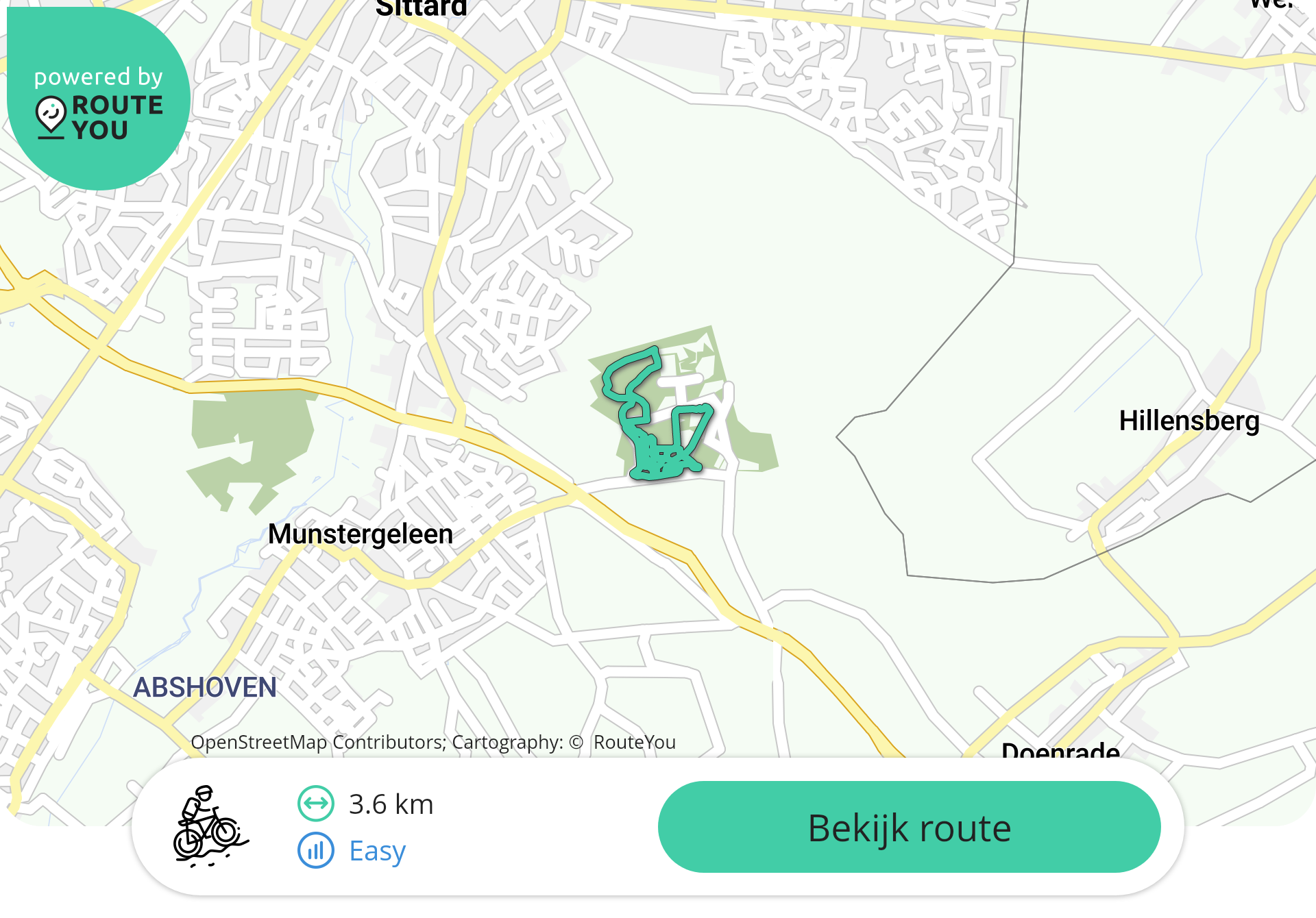 Sittard Watersley NK 2019 route
