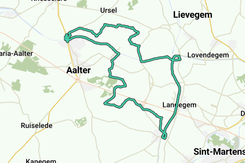 Woensdagrit Nevele 45km - Racefietsroute | RouteYou