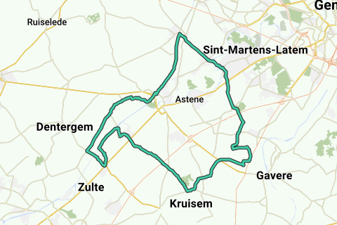 50 km Nevele Machelen Lozer Deurle - Recreatieve fietsroute | RouteYou