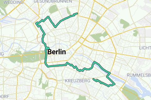 Berliner Mauer Wall) walk - route |