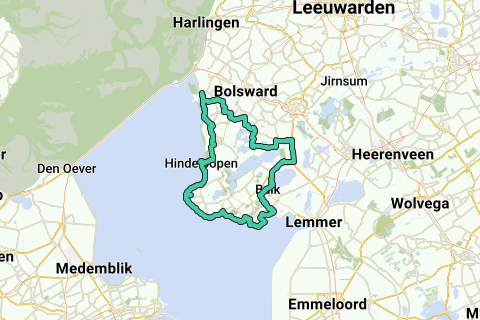 Gronden trui Achtervoegsel Rondje Friesland zuid west hoek 100km - Fietsroute | RouteYou