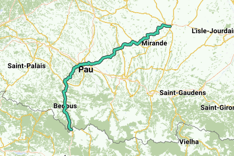 A1.4a Marche : col Via Tolosana Auch-Somport - Itinéraire de randonnée