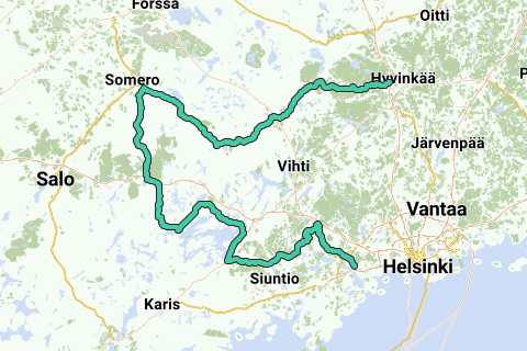 Lohja-Somero-Hyvinkää - Touring motorcycle route | RouteYou