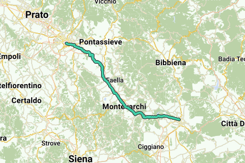 Arezzo Firenze Itinerario per bici da corsa RouteYou