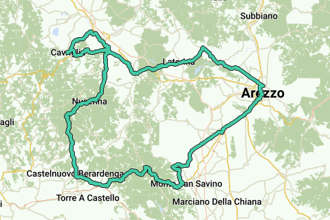 Arezzo Montevarchi cavriglia monte san savino Itinerario per