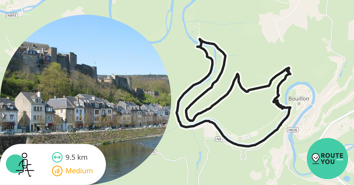 Bouillon passerelle du moulin de l'Epine Wandelroute RouteYou