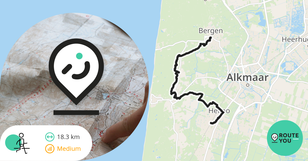 Van Heiloo naar Bergen aan Zee via Egm a/d Hoef Wandelroute RouteYou