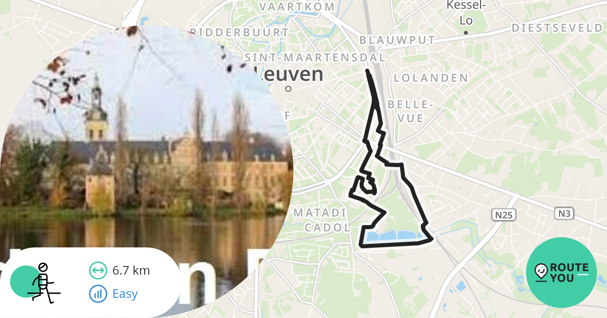 Abdij van Park te Leuven (Heverlee). Recreatieve wandelroute RouteYou