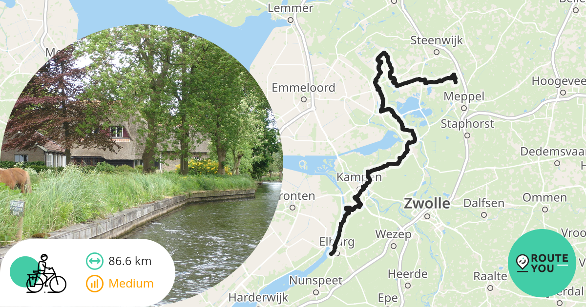 Dag 2 - LF9 Nijeveen-giethoorn-Elburg - Recreatieve Fietsroute | RouteYou