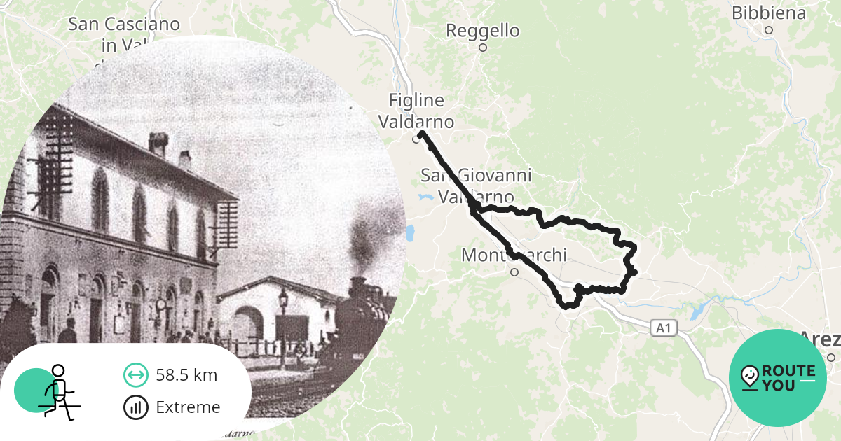 Figline e Incisa Valdarno Itinerario per camminata RouteYou