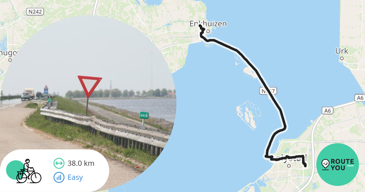 Enkhuizen - Lelystad - Recreatieve fietsroute | RouteYou