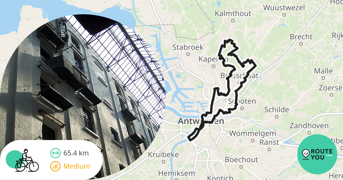 Antwerpen Recreatieve fietsroute RouteYou