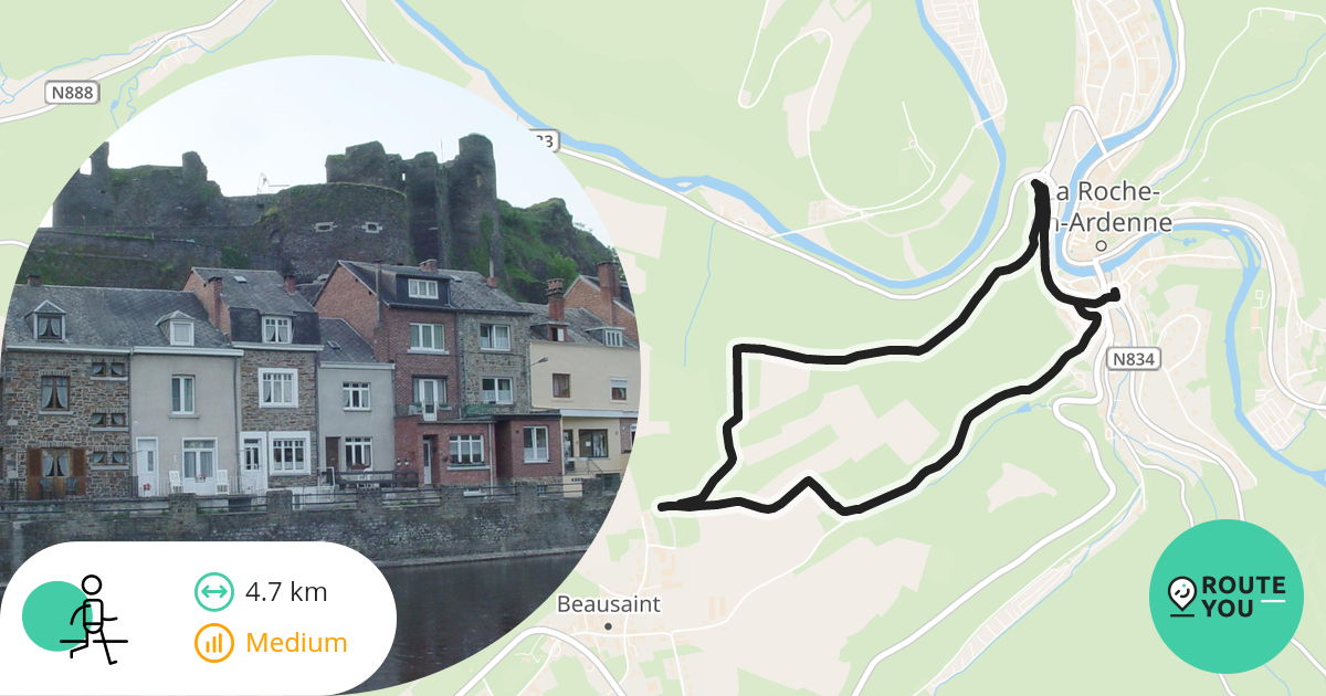 La RocheenArdenne vanaf Place du Bronze B Wandelroute RouteYou