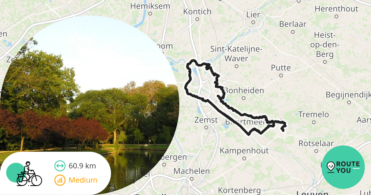 Mechelen FIETSEN LANGS ZEVEN WATERLOPEN Recreatieve fietsroute RouteYou