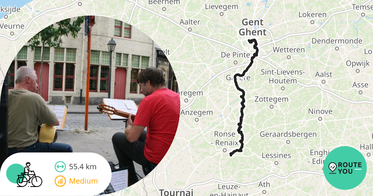 Ronse Gent Recreatieve Fietsroute RouteYou