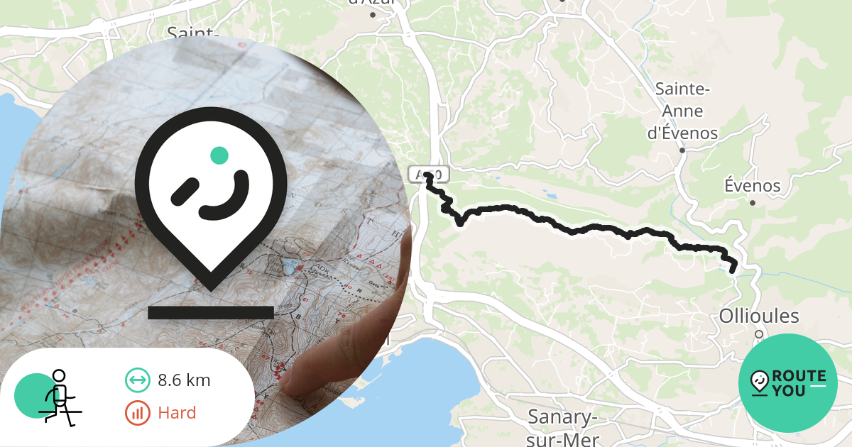 Le plan du castellet Ollioules 8 425 Wandelroute RouteYou