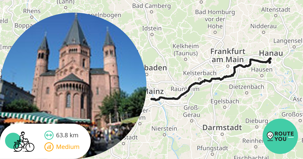 Hanau mainz Recreatieve fietsroute RouteYou