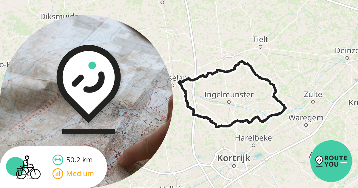Roeselare Wielsbeke Lendelede Roeselare Recreatieve fietsroute RouteYou
