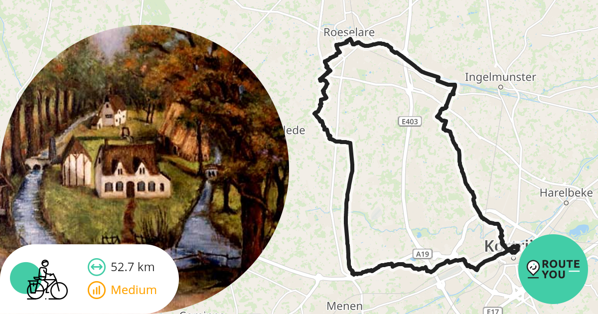 Fietsen van Kortrijk naar Roeselare en terug Recreatieve fietsroute RouteYou