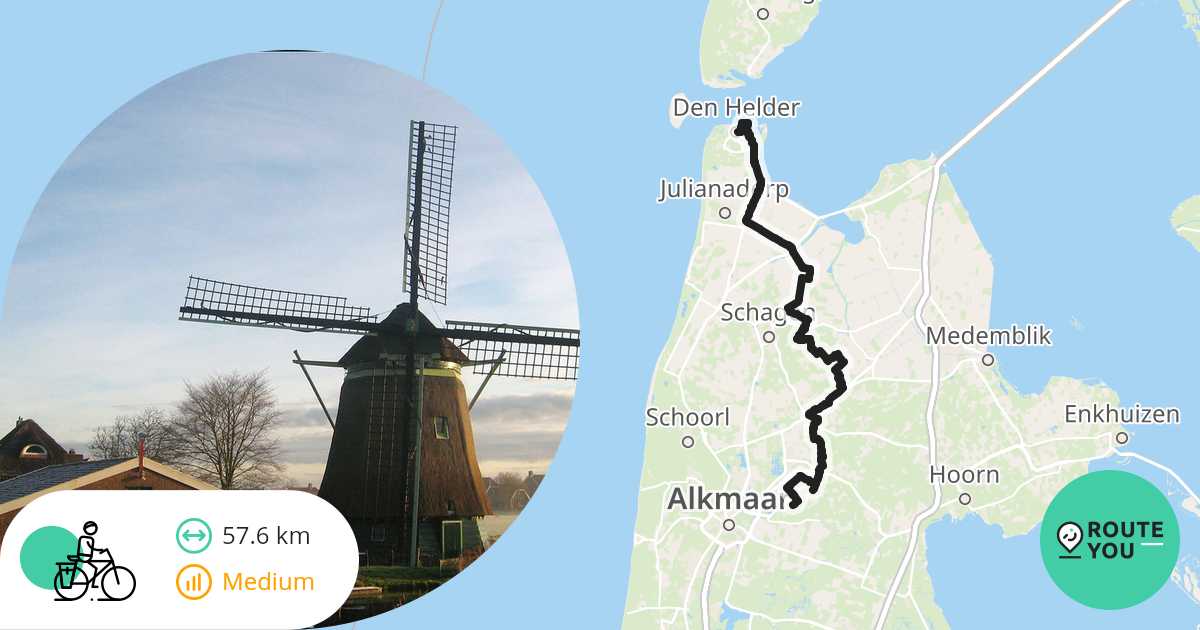 Den Helder - Heerhugowaard knoop - Recreatieve fietsroute | RouteYou