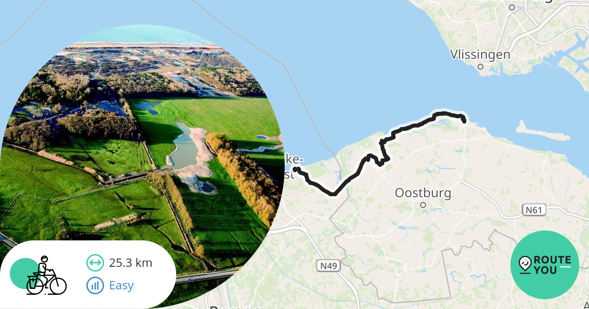Knokke - Breskens via cadzand dorp - Recreatieve fietsroute | RouteYou