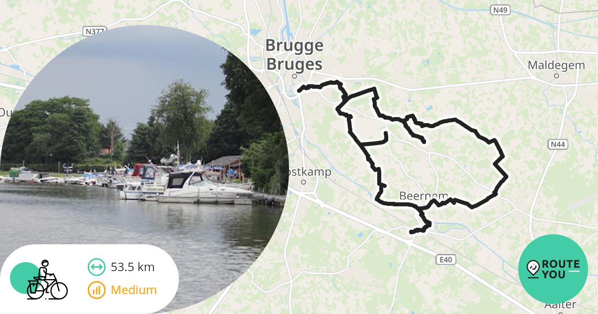 Oedelem Recreatieve fietsroute RouteYou