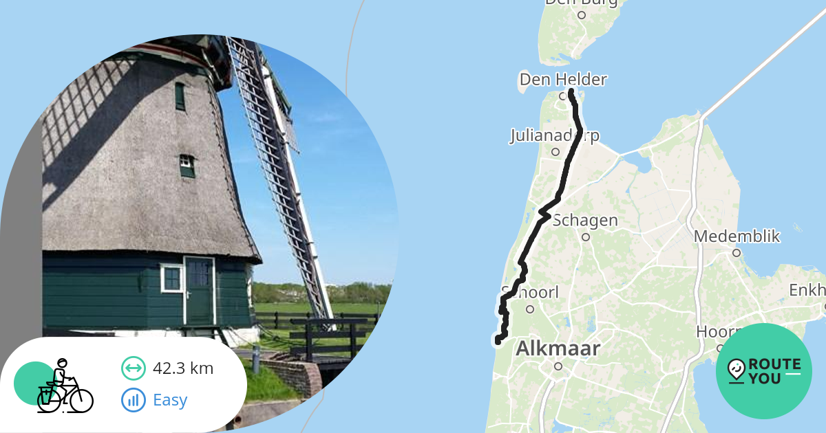 Bergen aan Zee - Den Helder - Recreatieve fietsroute | RouteYou