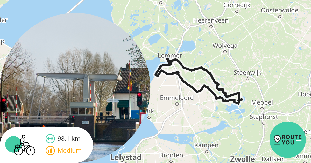 Rondje Giethoorn-Lemmer-IJsselmeer - Recreatieve Fietsroute | RouteYou