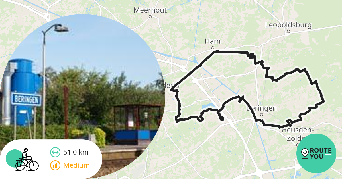 B-Koersel Via Ham (51km) - Recreatieve Fietsroute | RouteYou