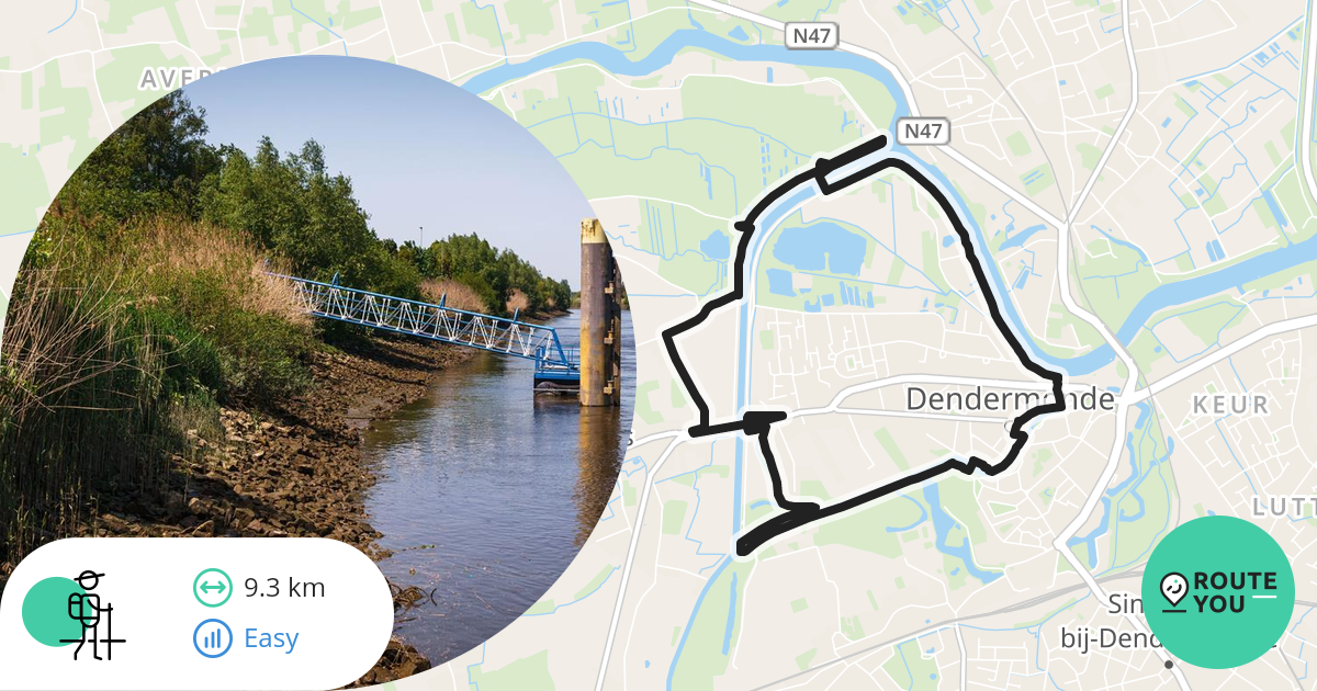 Rondje Dendermonde wandelroute Hikingroute RouteYou