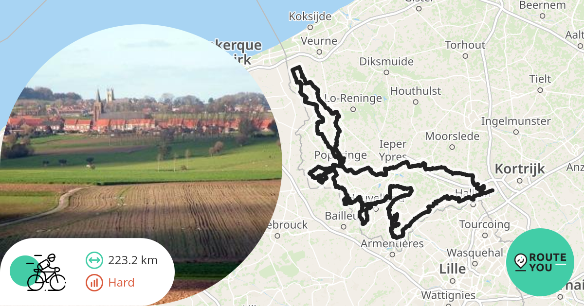 GandWevelgem Cyclo 2024 220KM Itinéraire vélo de course RouteYou