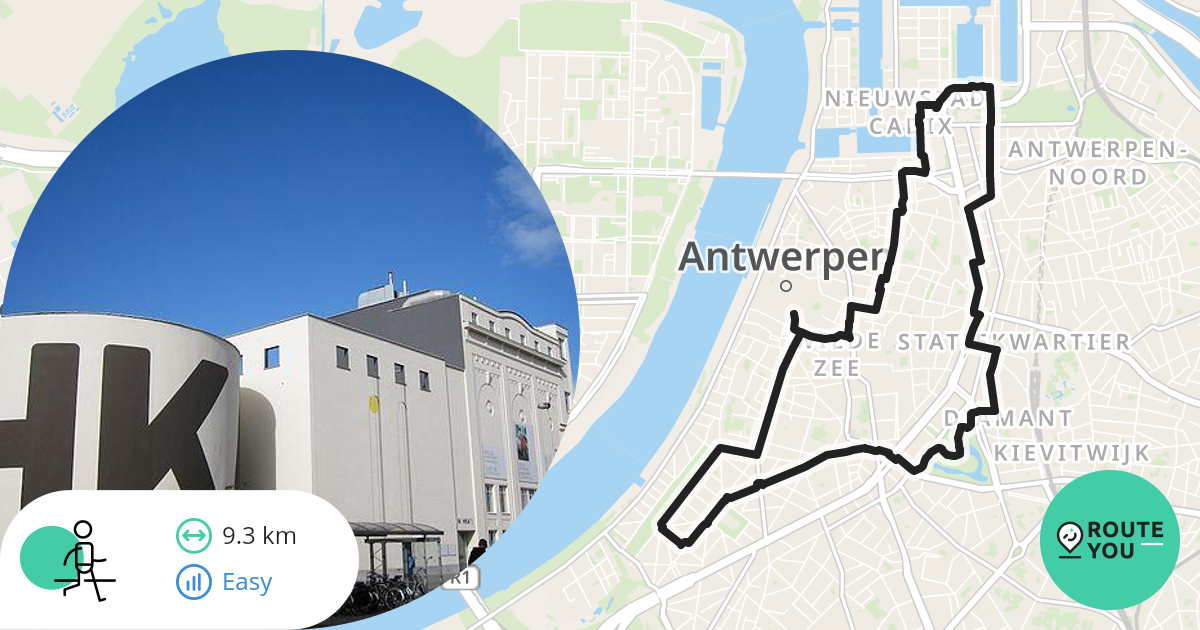 Antwerpen 10000 stappen stadswandeling Wandelroute RouteYou