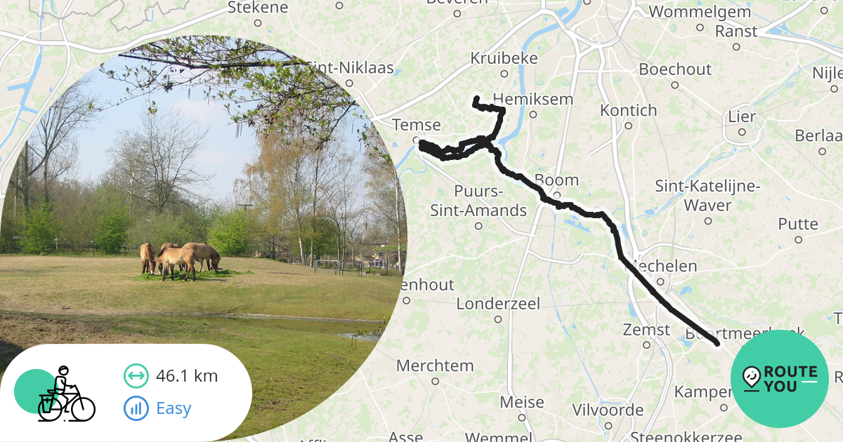 Hever Bazel via brug Recreational cycle route RouteYou