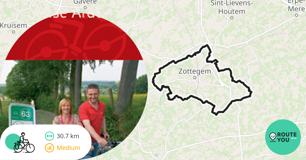 Zottegem Fietsroute (B) - Recreatieve Fietsroute | RouteYou