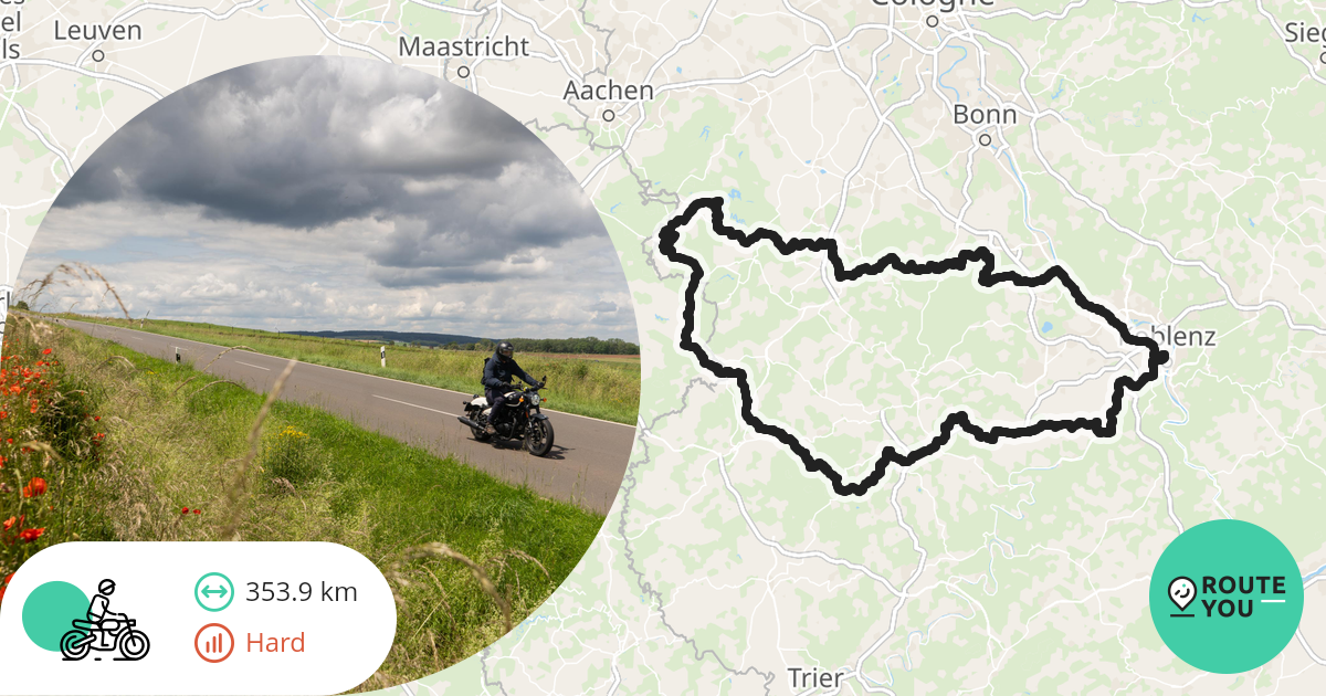 De beste bochten van de Eifel Motoren & Toerisme Motorroute RouteYou