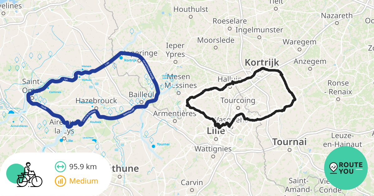 Blauwe Ruit - Carré Bleu - Fietsroute | RouteYou