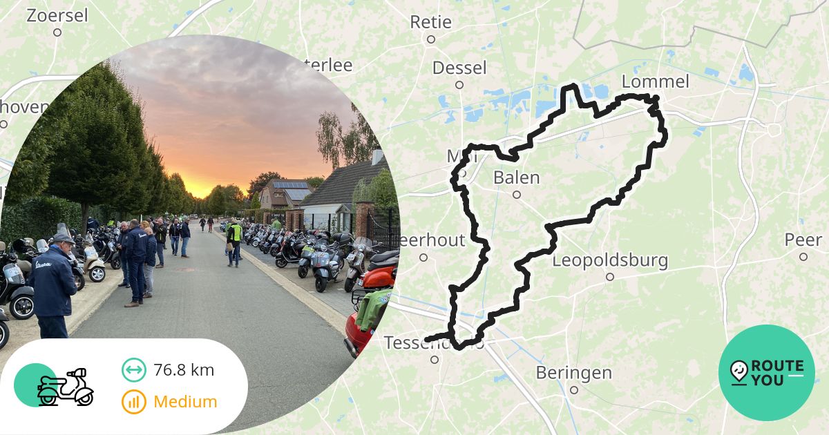 Te Routes VCT - Oldtimer Treffen te Lommel (20250430) - Scooterroute | RouteYou