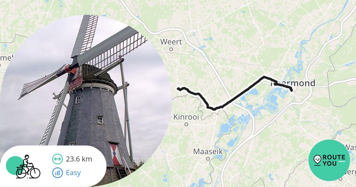 Roermond-Stramproy 24 km - Recreatieve fietsroute | RouteYou
