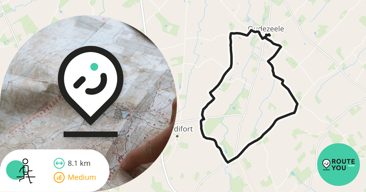 Circuit de la motte Féodale Oudezeele Wandelroute RouteYou